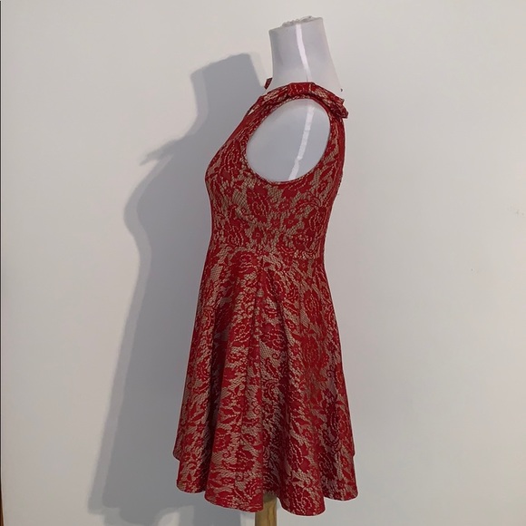 💕SOLD💕 Red and Nude Dress - Picture 2 of 3